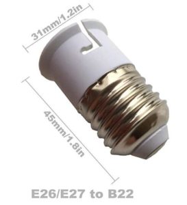 E27 To B22 Adaper Lamp Holder size diagram dimension