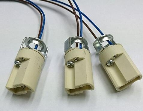 2x Portalampada G9 In Ceramica Con Staffa M10 E Cavi 490mm - FN