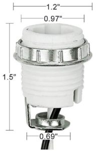 Candelabra Bulb Sockets Threaded with chrome metal ring