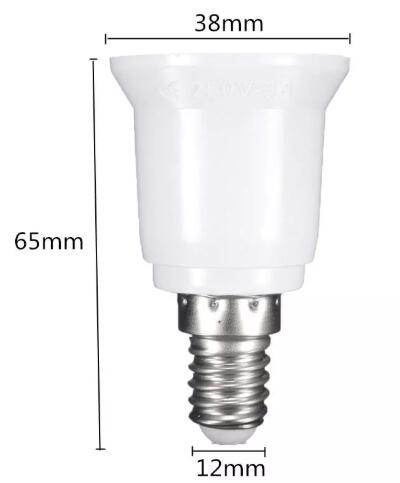 E14 to E27 Lamp Base Screw Lamp Holder Diagram Size