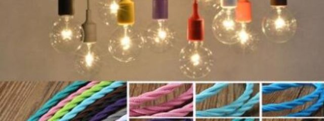 Hanging Cord Light Vintage Color Twist Braided Fabric Cable Wire