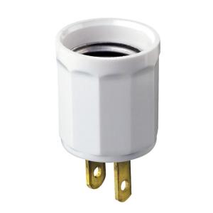 Ace Ivory Beige Plug-In Light Socket Outlet Adapter Lamp Holder Plug Bulk 31176 