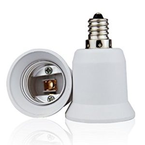 Heat Resistant Up to 200℃ No Fire Hazard 2-Pack E12 to E26 E27 Bulb Base Adapter Candelabra to Medium Edison Screw Light Socket Converter YAYZA 
