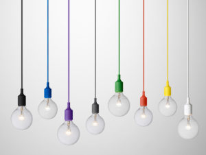 coloured cord pendant lights