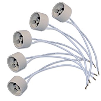 10 X Ceramic GU10 Bulb Base Socket Heat Resistant Flex Lamp Holder Fixture 