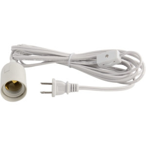 light bulb socket with cord and plug